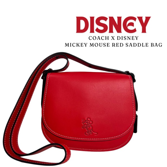 Coach X Disney | Mickey Mouse Red Saddle Bag - Picture 1 of 8